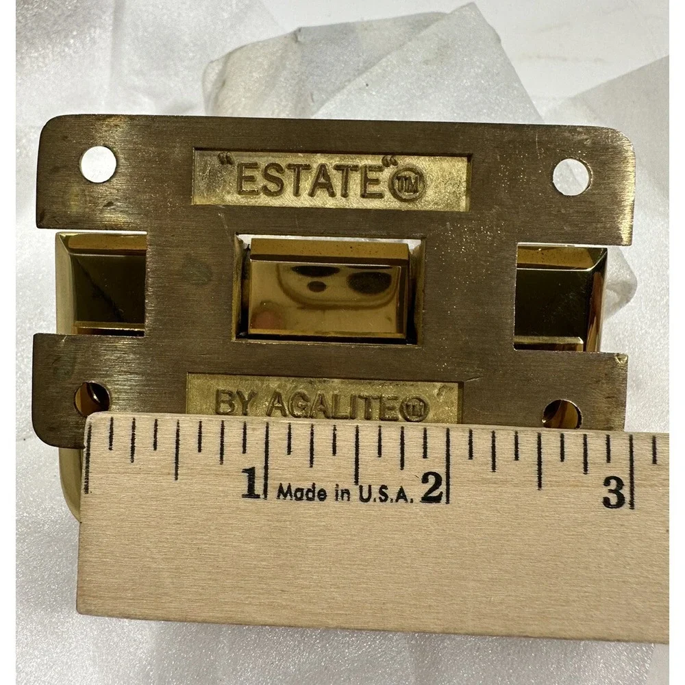 Pair Gold Tone Bathroom Clamp Clip Glass Door Hinge 3/8